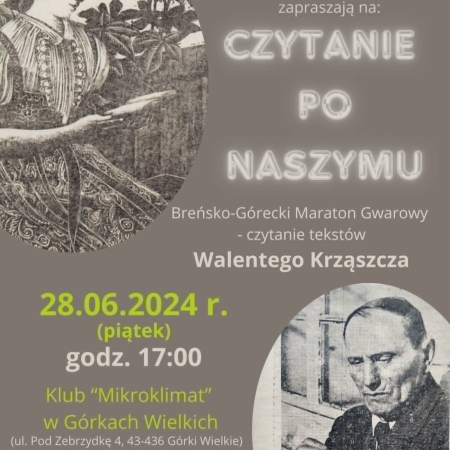 Plakat na Czytanie Po Naszymu - breńsko-górecki maraton gwarowy